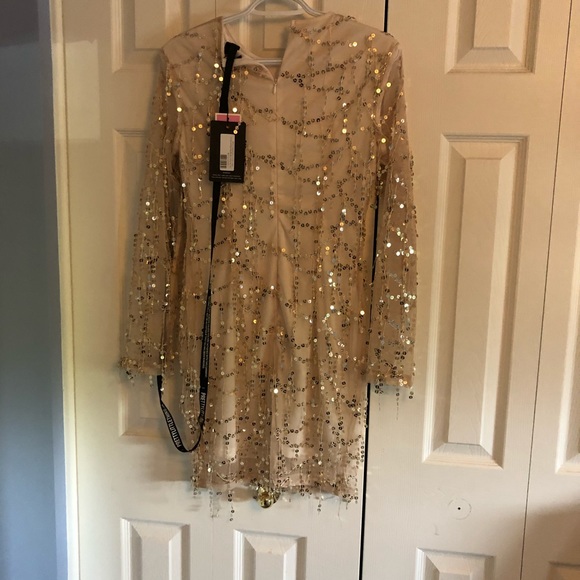 Rose gold sequence body con party dress - Picture 5 of 5